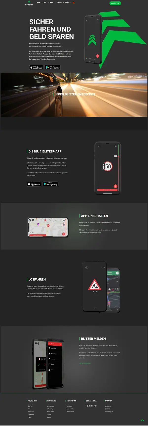 Careers page of Blitzer.de, website built by Web Labels