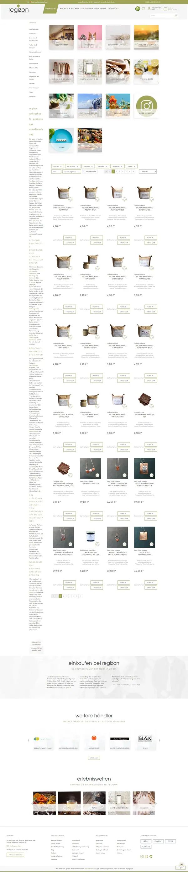 Regizon product listing, online shop built by Web Labels