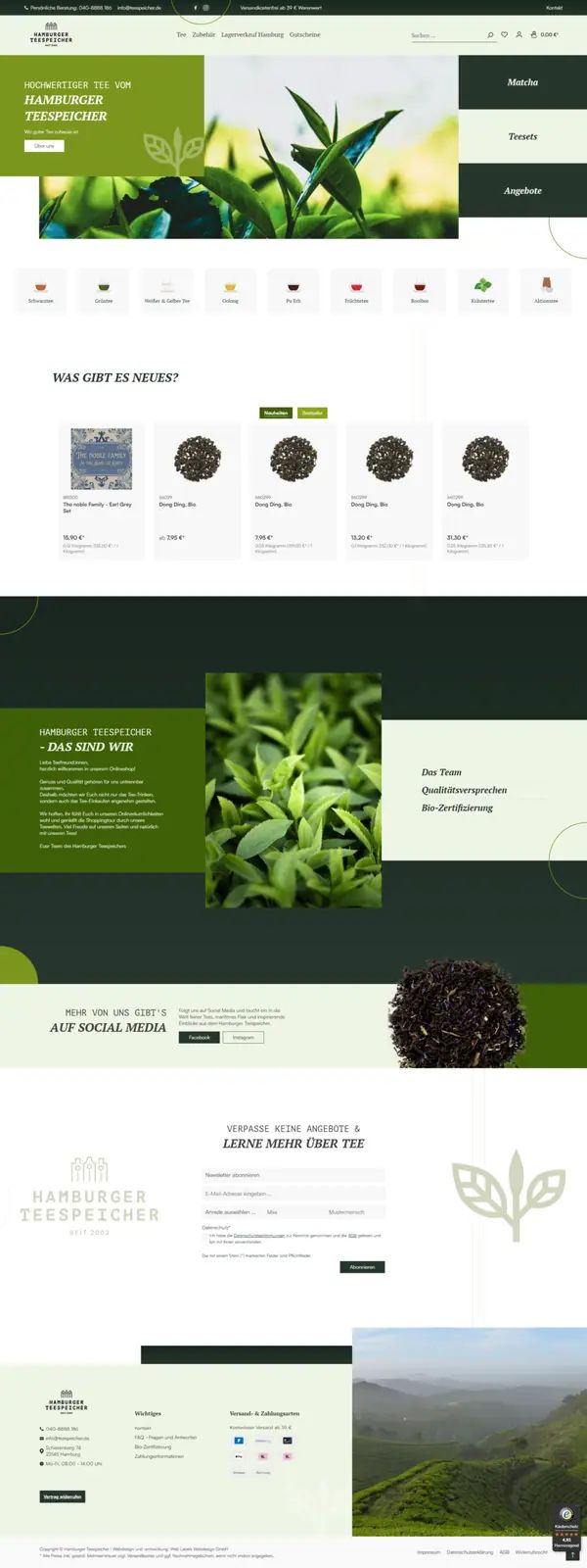 Hamburger Teespeicher product detail page, online shop built by Web Labels
