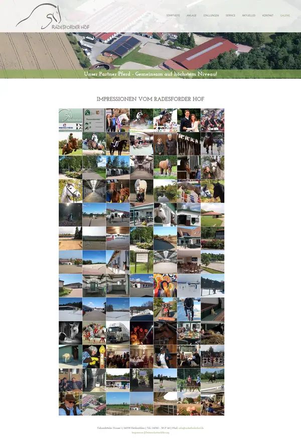 Radesforder Hof homepage, website built by Web Labels