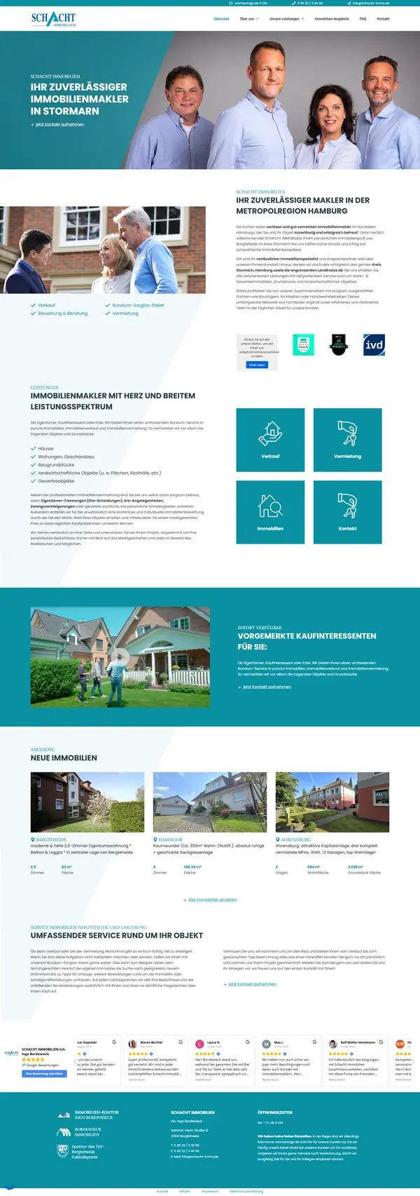 Schacht Immobilien homepage, website built by Web Labels