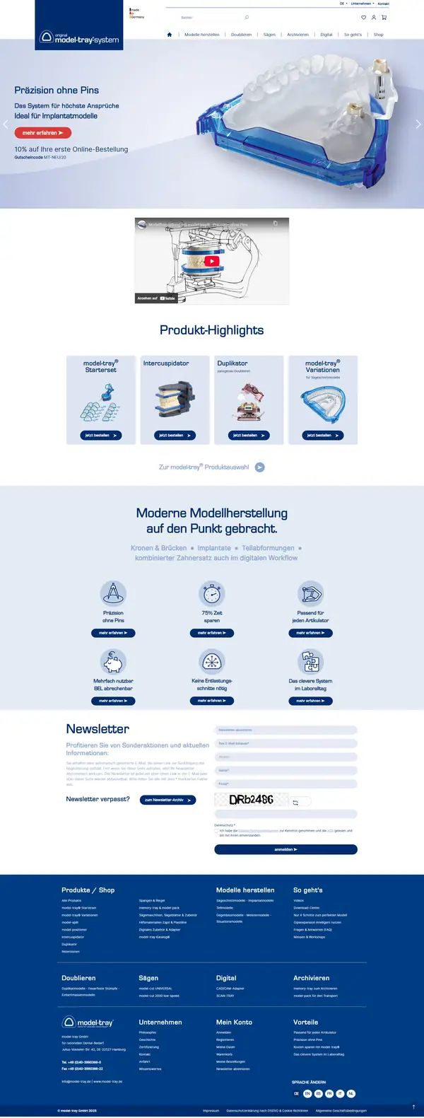 Model-Tray homepage, online shop built by Web Labels