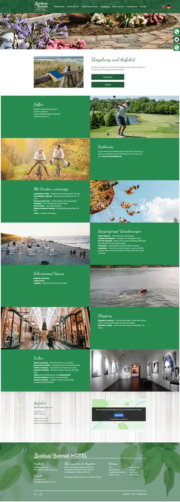 Landhaus Hammoor homepage, website built by Web Labels