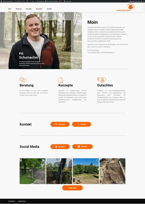 Pit Schuhmacher homepage, website built by Web Labels