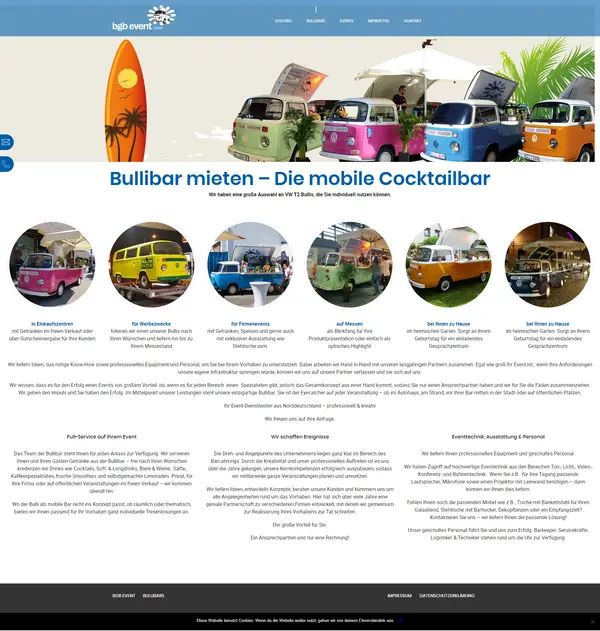 Home page of bgb event, website built by Web Labels