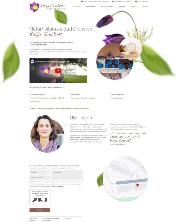 Homepage of Naturheilpraxis Katja Weichert, website built by Web Labels