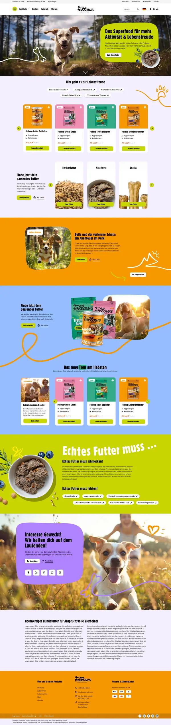 Fellows homepage, online shop built by Web Labels