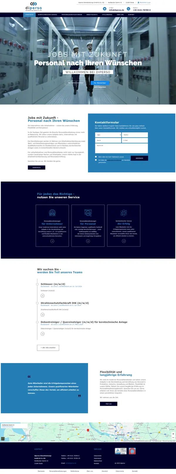 Home page of Diperso, website built by Web Labels