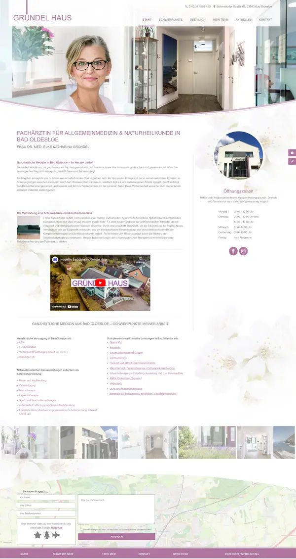 Gründel Haus homepage, website built by Web Labels