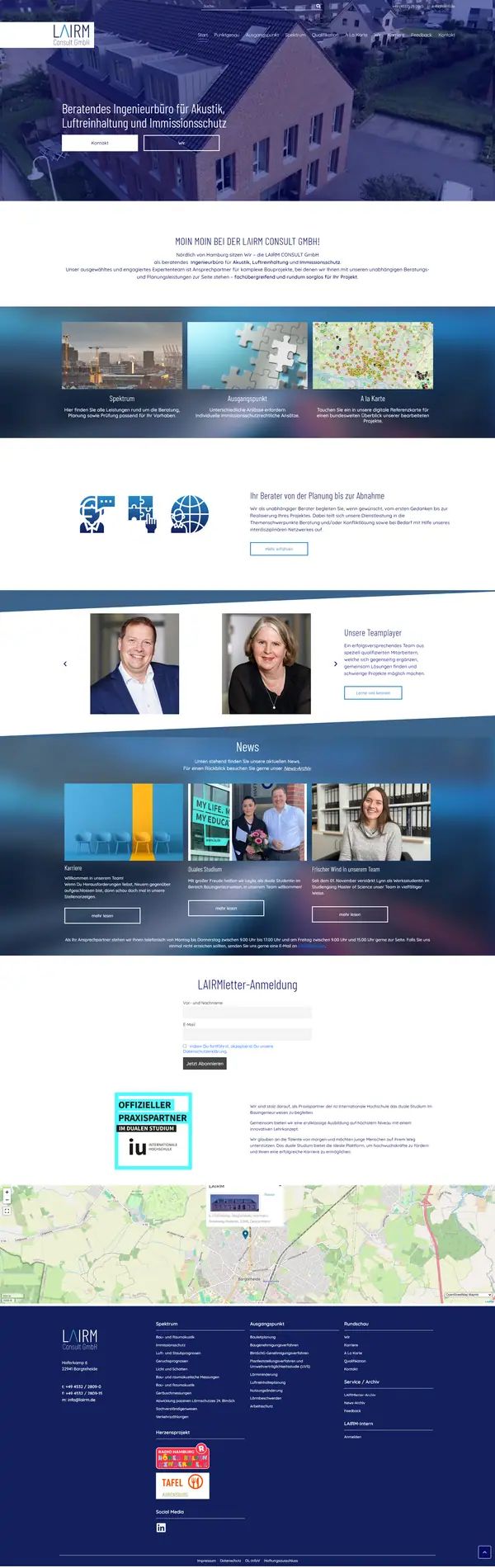 LAIRM CONSULT GmbH homepage, website built by Web Labels
