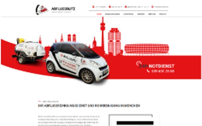 Projekt für Abflussblitz: Ansicht der Website, umgesetzt von Web Labels