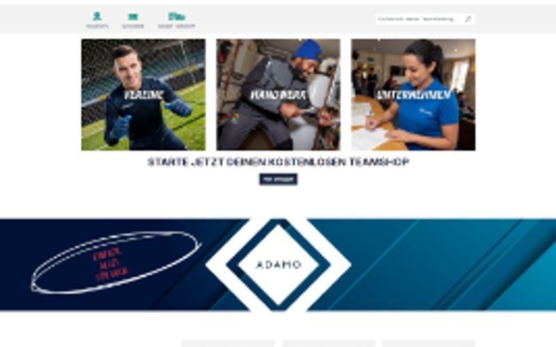Projekt für Adamo: Ansicht der Website, umgesetzt von Web Labels