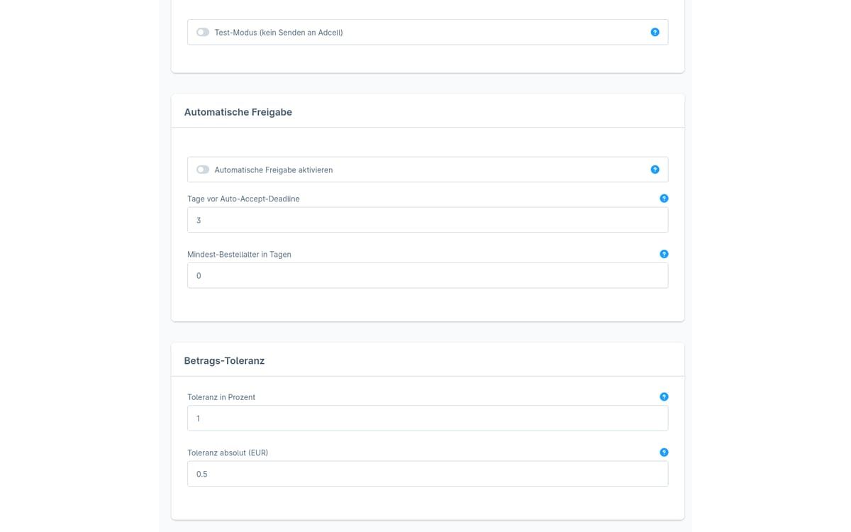 Shopware-6-Plugin ADCELL Provisionsfreigabe von Web Labels: Ansicht aus dem Shopware Store
