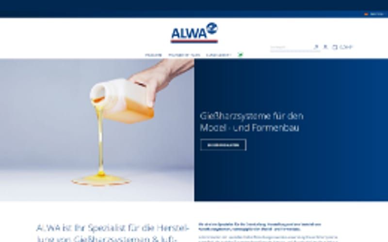 Projekt für ALWA Technische Produkte: Ansicht der Website, umgesetzt von Web Labels