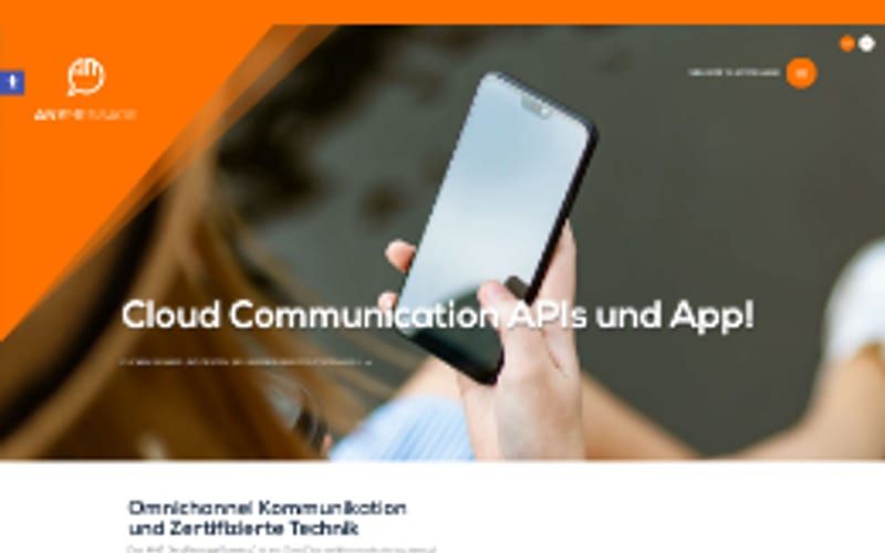 Projekt für Anymessage: Ansicht der Website, umgesetzt von Web Labels