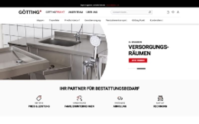 Projekt für Götting Bestattungsbedarf: Ansicht der Website, umgesetzt von Web Labels