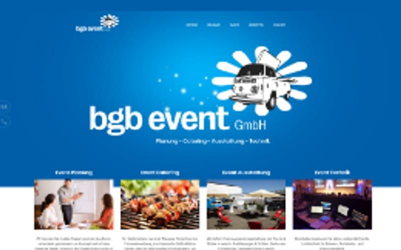 Projekt für bgb event: Ansicht der Website, umgesetzt von Web Labels