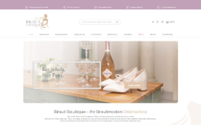 Projekt für Braut Boutique: Ansicht der Website, umgesetzt von Web Labels