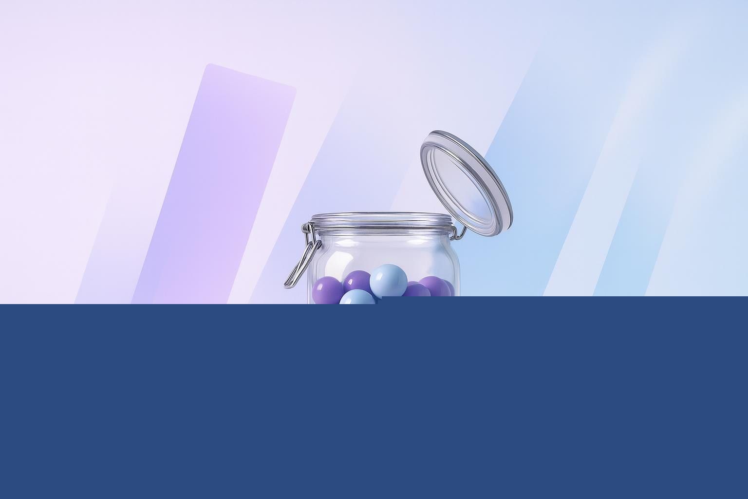Glasgefäß mit farbigen Kugeln als Sinnbild für Cache-Optimierung in Shopware 6