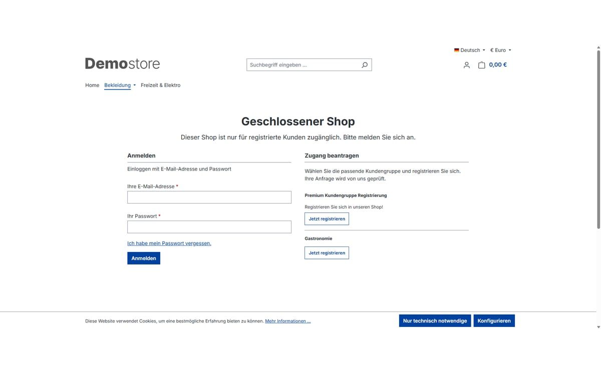 Shopware-6-Plugin Closed Shop und Schaufenster-Modus von Web Labels: Ansicht aus dem Shopware Store