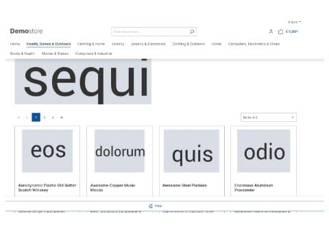 Shopware-6-Plugin Deluxe Sticky Navigation und Filter von Web Labels: Ansicht der Funktion