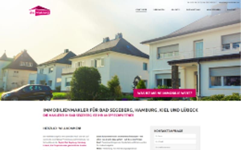 Projekt für Die Maklerei: Ansicht der Website, umgesetzt von Web Labels