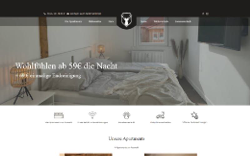 Projekt für Ferienapartment Chalet im Harz: Ansicht der Website, umgesetzt von Web Labels