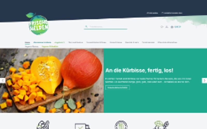 Projekt für Frische Helden: Ansicht der Website, umgesetzt von Web Labels