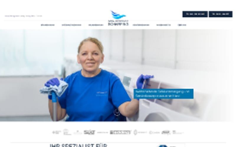 Projekt für Gebäudereinigung Scharping: Ansicht der Website, umgesetzt von Web Labels