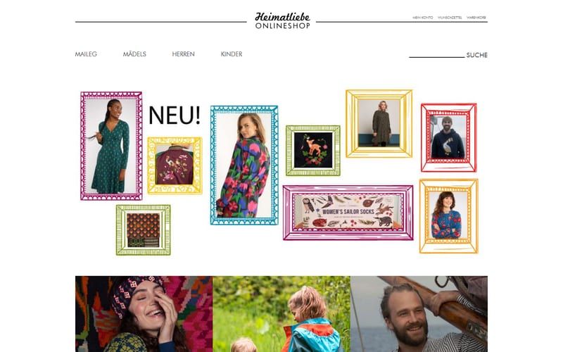 Projekt für Heimatliebe: Ansicht der Website, umgesetzt von Web Labels
