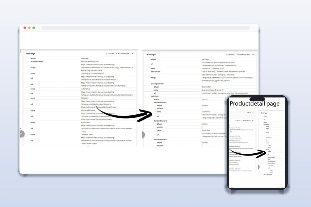 Illustration zum Beitrag: JSON-LD Rich Snippets, llms.txt und Feeds in Shopware