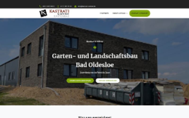 Projekt für Kastrati & Söhne Gartenbau: Ansicht der Website, umgesetzt von Web Labels