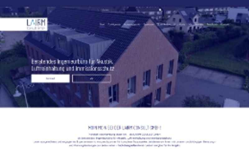Projekt für LAIRM CONSULT GmbH: Ansicht der Website, umgesetzt von Web Labels