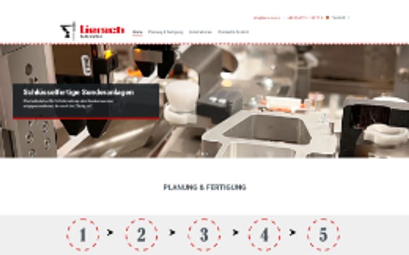 Projekt für Liersch Automation: Ansicht der Website, umgesetzt von Web Labels