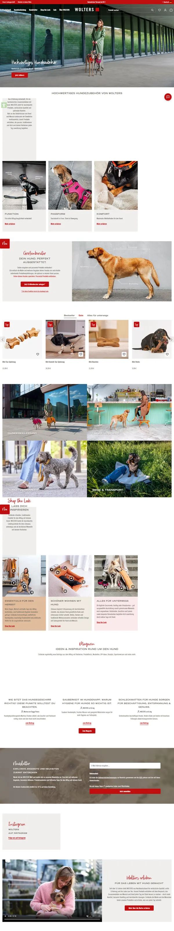 Home page of Wolters Cat & Dog, online shop built by Web Labels