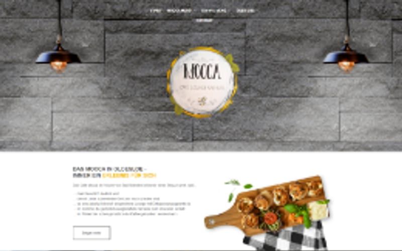 Projekt für Café Mocca: Ansicht der Website, umgesetzt von Web Labels
