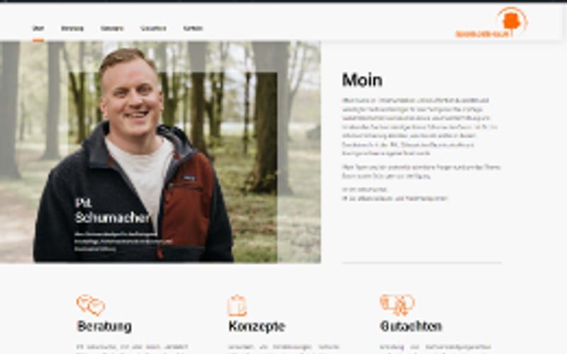 Projekt für Pit Schuhmacher: Ansicht der Website, umgesetzt von Web Labels
