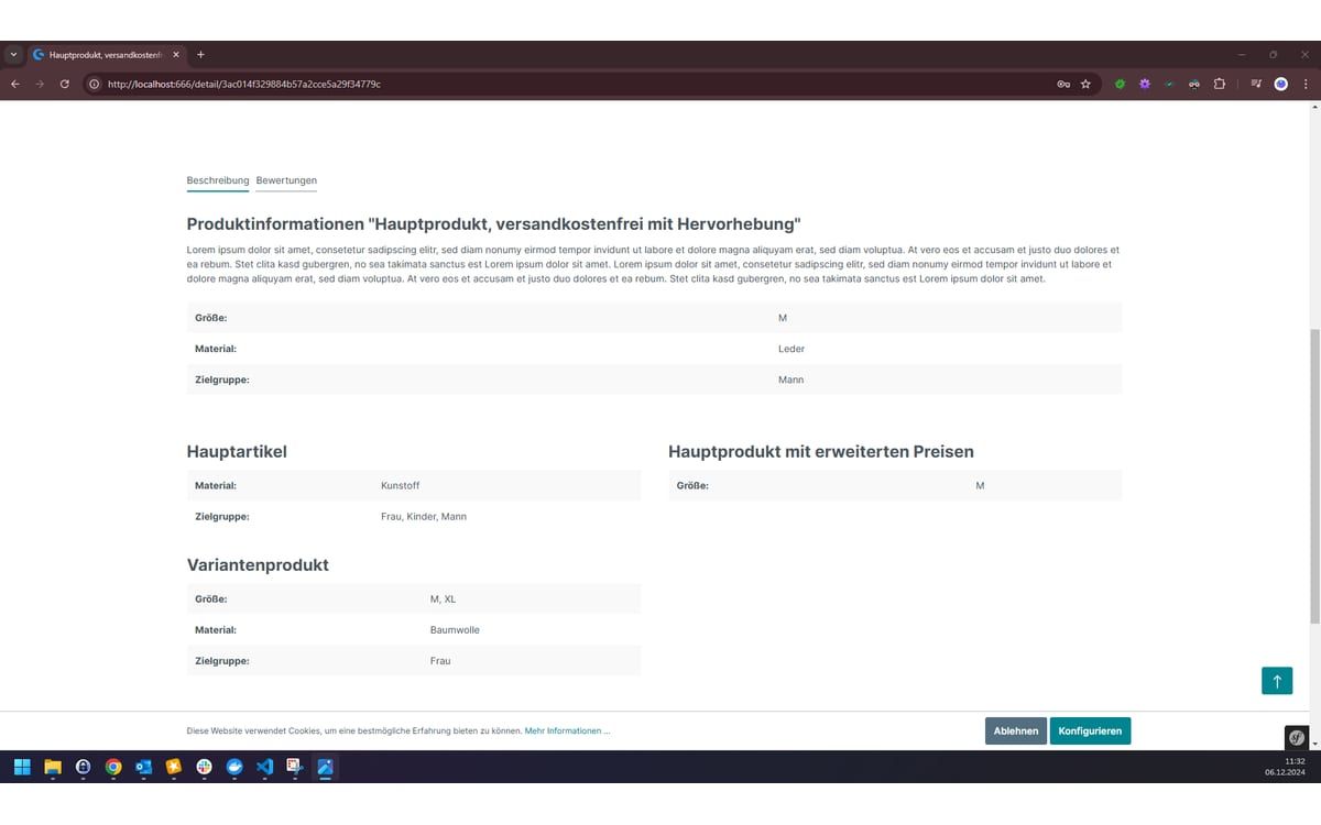 Shopware-6-Plugin Eigenschaften zugewiesener Produkte von Web Labels: Ansicht aus dem Shopware Store