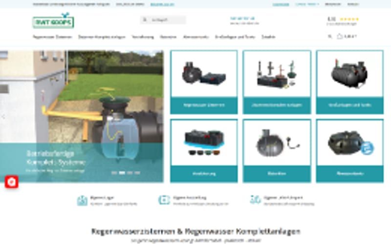Projekt für Regenwasser Zisterne: Ansicht der Website, umgesetzt von Web Labels