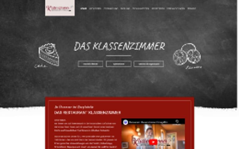 Projekt für Restaurant Klassenzimmer: Ansicht der Website, umgesetzt von Web Labels