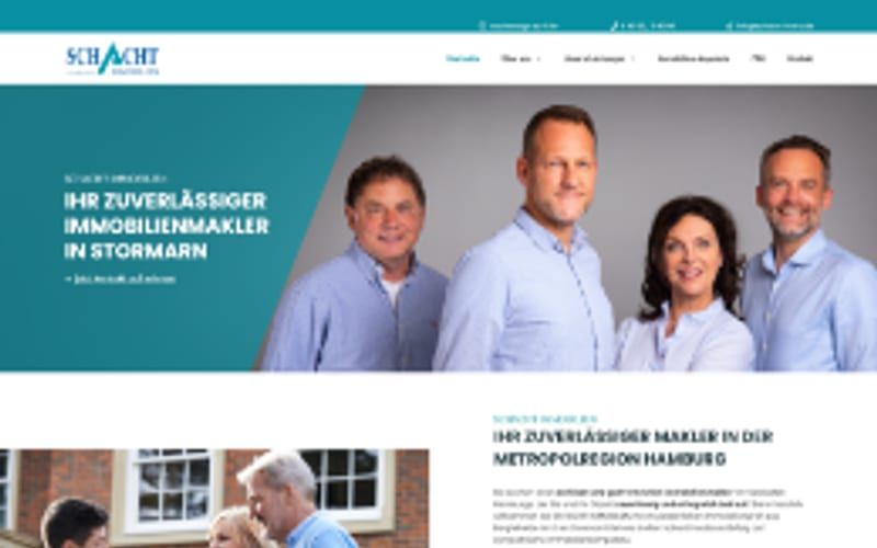 Projekt für Schacht Immobilien: Ansicht der Website, umgesetzt von Web Labels