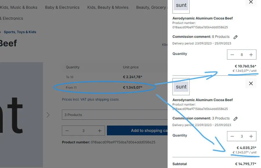 Screenshot Freitextfeld für die Kommissionierung für Shopware 6: Ansicht 1