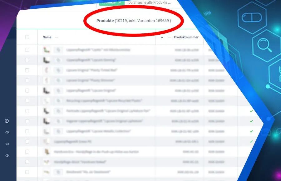 Screenshot Show variant count in the admin for Shopware 6: view 1