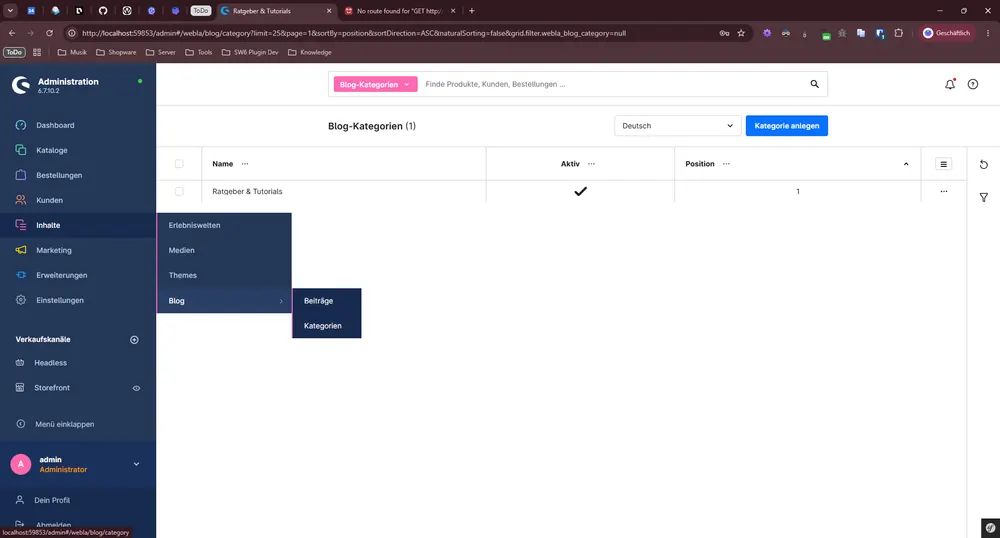 Screenshot Mein Smarter Blog für Shopware 6: Ansicht 1