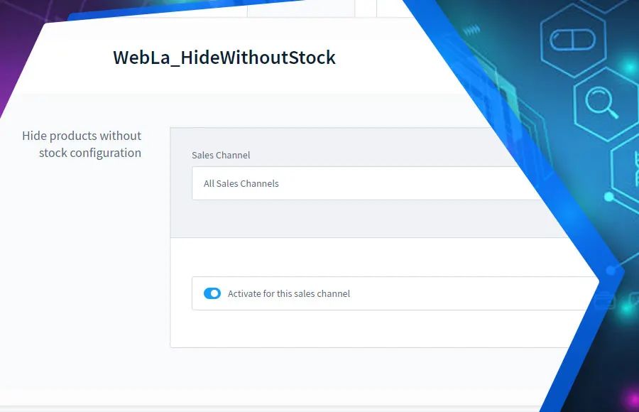 Screenshot Artikel ohne Lagerbestand ausblenden für Shopware 6: Ansicht 1