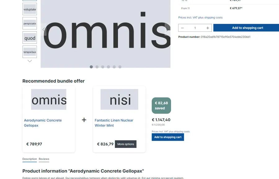 Screenshot Bundle-Plugin mit automatischer Bundle-Erstellung für Shopware 6: Ansicht 1