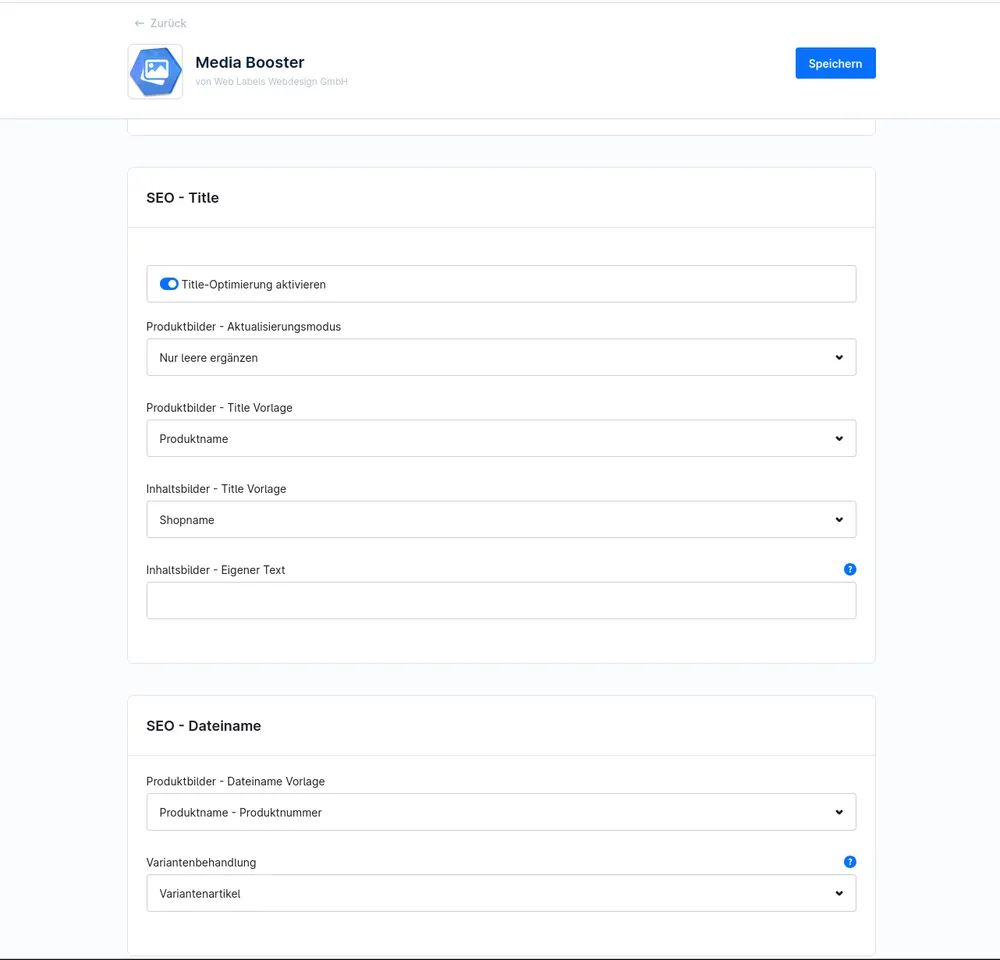 Screenshot Media Booster für Shopware 6: Ansicht 1