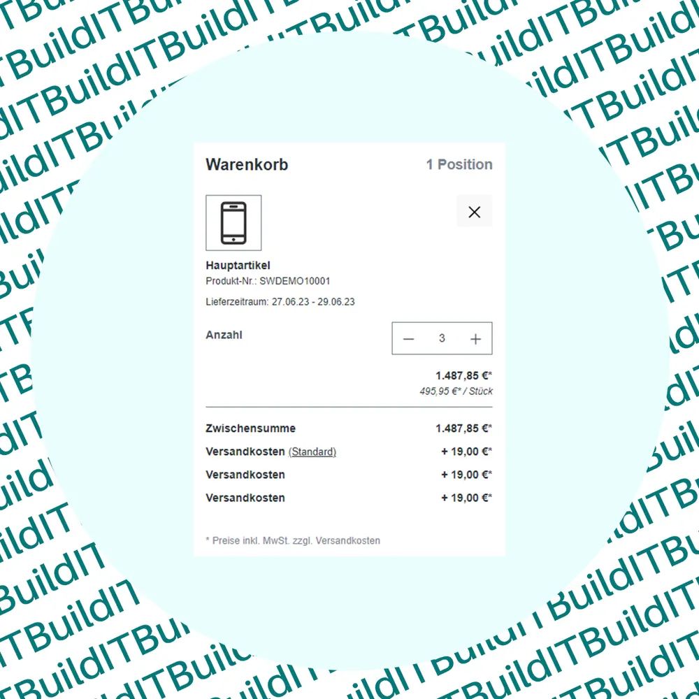 Screenshot Versandkosten pro Paket für Shopware 6: Ansicht 1
