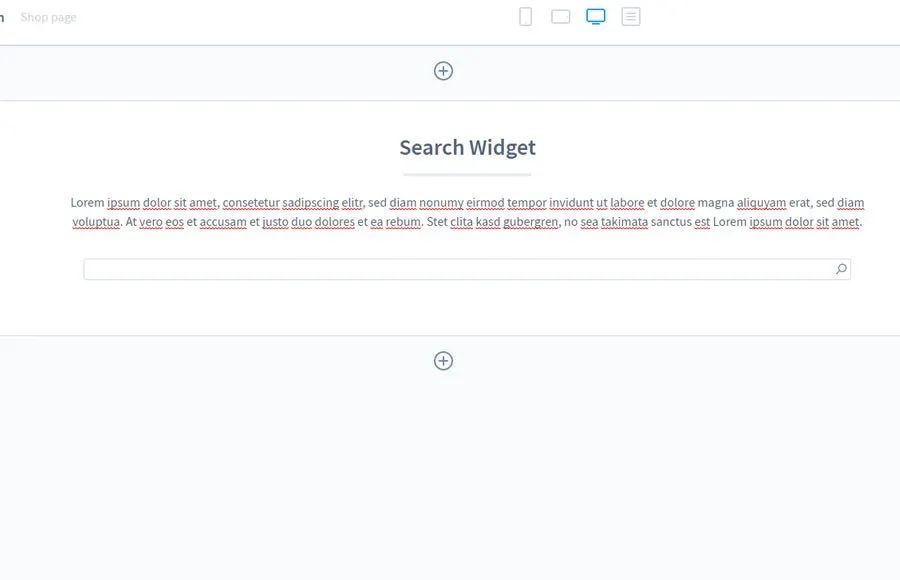 Screenshot Suche als Widget für Erlebniswelten für Shopware 6: Ansicht 2