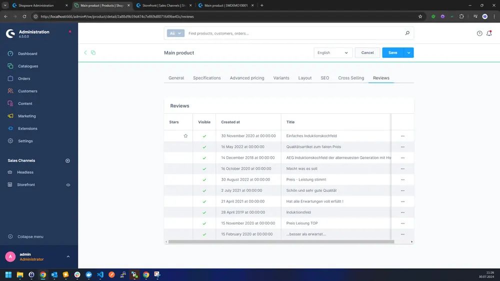 Screenshot Trustami Produktbewertungen Premium für Shopware 6: Ansicht 2